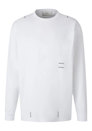Setchu logo-print long-sleeve T-shirt - White