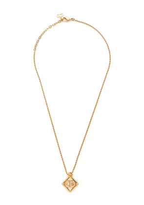 Christian Dior Pre-Owned logo rhinestone necklace - Gold