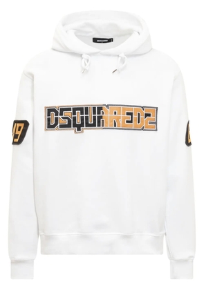 DSQUARED2 logo-appliqué hoodie - White