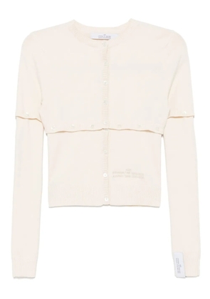 Rokh logo-embroidered cardigan - Neutrals