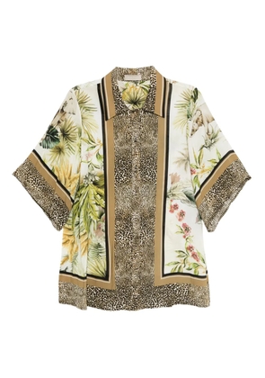 Elie Saab savannah-print chiffon shirt - Neutrals
