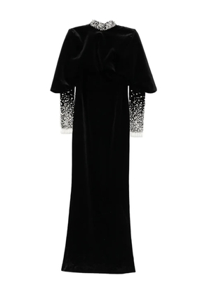 JEAN-LOUIS SABAJI faux-pearl embellished velvet gown - Black