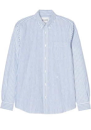 Closed striped button-down shirt - Blue