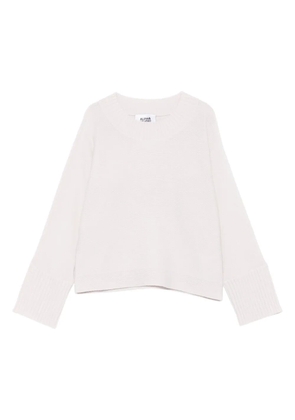 ALPHA STUDIO ribbed-cuff sweater - White