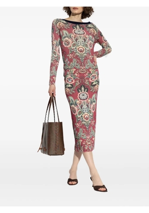 ETRO floral-print midi skirt - Red