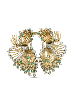 LB Exclusive 18K yellow gold platinum and diamond brooch