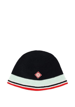 Casablanca crochet striped bucket hat - Black