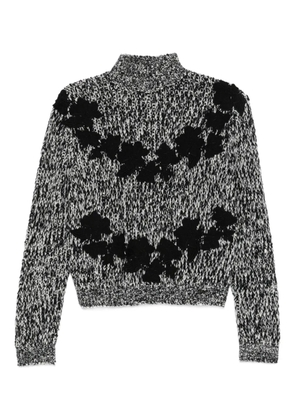 Giambattista Valli high-neck flower-applique sweater - Black