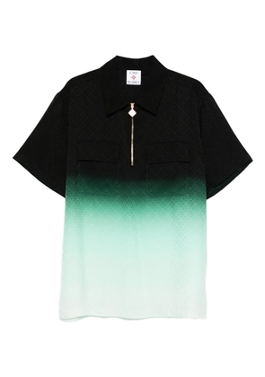 Casablanca zip-front textured polo shirt - Black