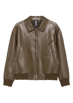 Norma Kamali zip-front bomber jacket - Brown