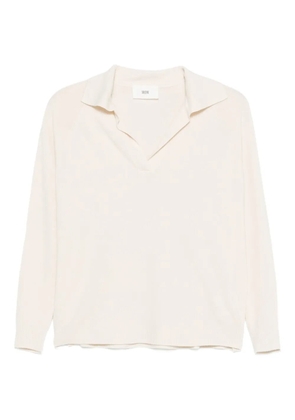 SOLOTRE V-neck collared sweater - White