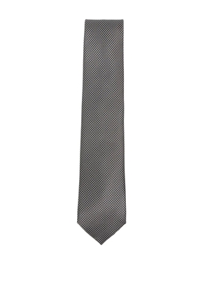 Brioni geometric-pattern silk tie - Black