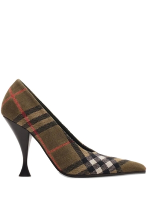 Burberry checked pointed-toe pumps - Brown