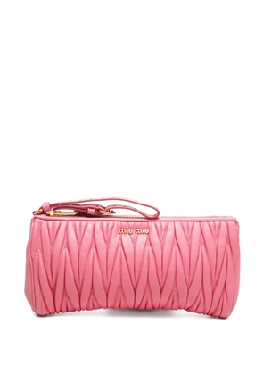 Miu Miu Pre-Owned 2000-2015 Matelasse leather clutch bag - Pink