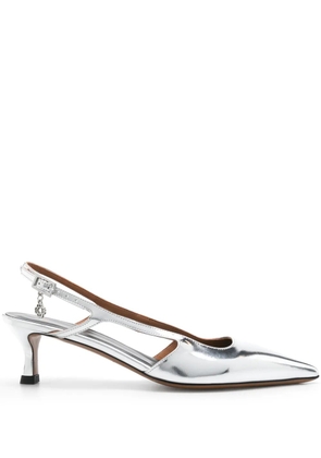 Maje 55mm metallic slingback pumps - Silver