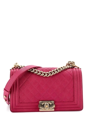 CHANEL Pre-Owned Boy Flap Bag Quilted Caviar Old Medium crossbody bag - Pink
