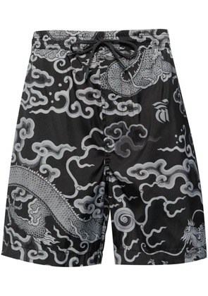 Maharishi Cloud Dragon-print swim shorts - Black