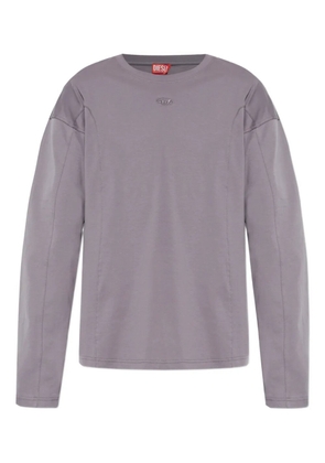 Diesel logo-appliqué long-sleeve T-shirt - Purple