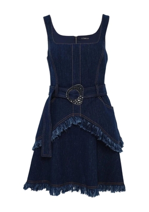 Alexis Macey fringed belted mini dress - Blue