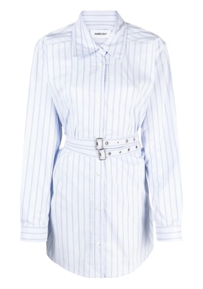 AMBUSH striped cotton-blend shirtdress - Blue
