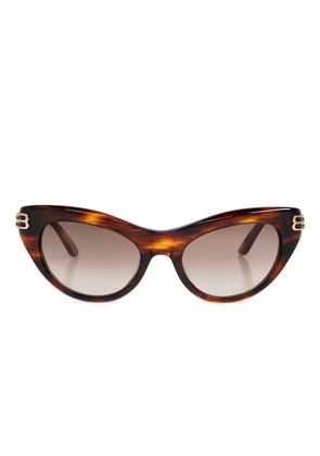 Balenciaga Eyewear tortoiseshell-pattern logo-detail sunglasses - Brown