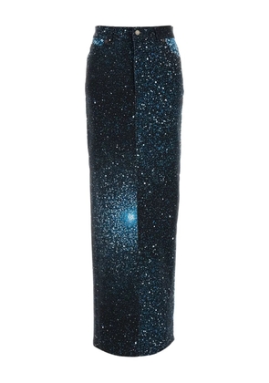 Giuseppe Di Morabito galaxy-print denim maxi skirt - Blue