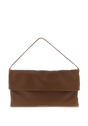 Elisabetta Franchi logo-embossed folded shoulder bag - Brown