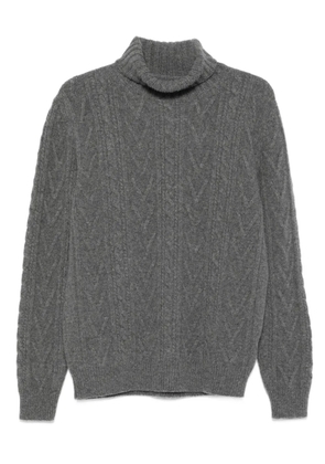 Fedeli cable-knit turtleneck sweater - Grey