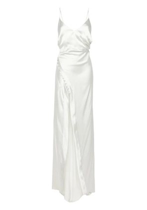 MITILIANE COUTURE drape-detail maxi dress - Neutrals