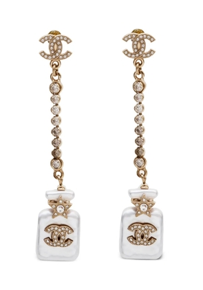 CHANEL Pre-Owned 2023 Interlocking CC drop earrings - Gold