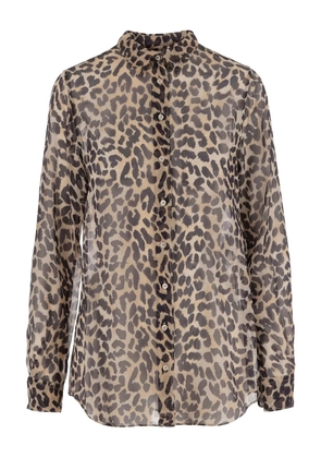 ASPESI leopard-print button-front shirt - Brown