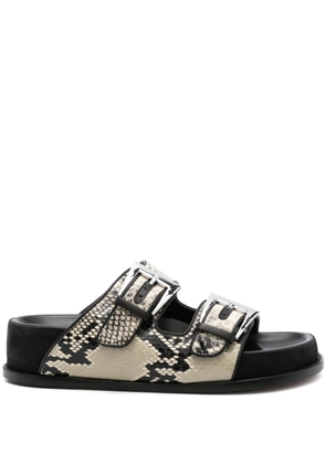 Paris Texas snakeskin sandals - Neutrals