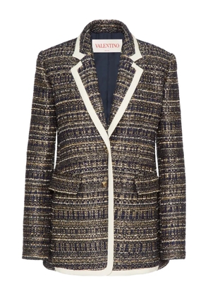Valentino Garavani Tweed Party single-breasted blazer - Blue