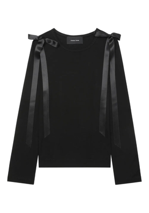 Simone Rocha ribbon-detail long-sleeve T-shirt - Black