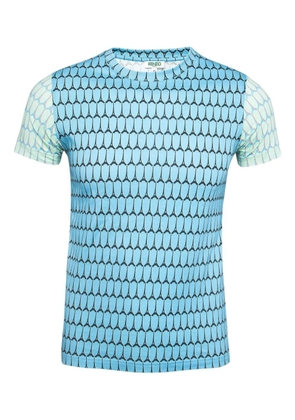 Kenzo Pre-Owned shield-pattern cotton T-shirt - Blue