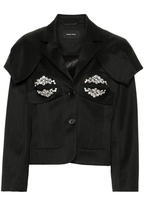 Simone Rocha crystal-embellished fitted jacket - Grey