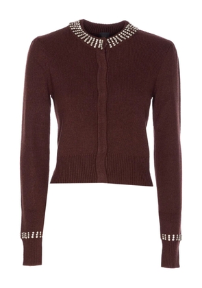 PINKO crystal-embellished cardigan - Brown