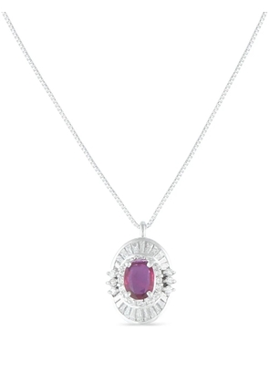 LB Exclusive platinum diamond and ruby necklace - Silver