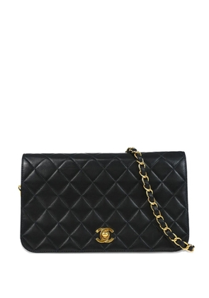 CHANEL Pre-Owned 2002 small Full Flap quilted lambskin chain shoulder bag - Black