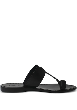 CAPRI POSITANO SANDALS Positano braided leather flat sandals - Black