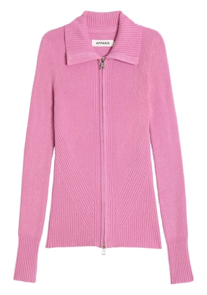 Apparis ribbed knit cardigan - Pink