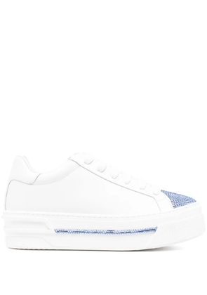 René Caovilla crystal-embellished sneakers - White