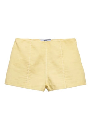 Prada side-zip cotton shorts - Yellow