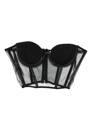 Nensi Dojaka mesh-panel corset top - Black