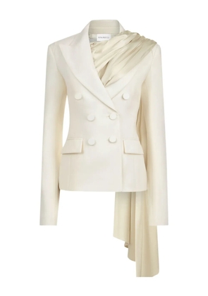 Nina Ricci draped-scarf double-breasted blazer - Neutrals