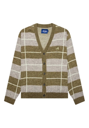 Awake NY Windowpane mohair cardigan - Green