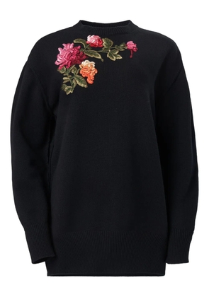 Carolina Herrera chrysanthemum-embroidered sweater - Black