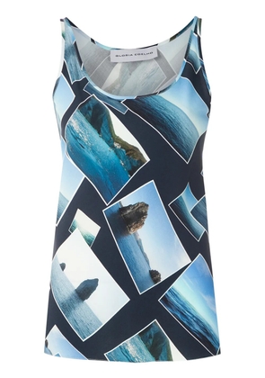 Gloria Coelho printed tank - Blue