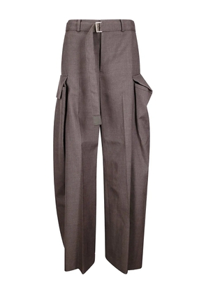 sacai buckle trousers - Brown