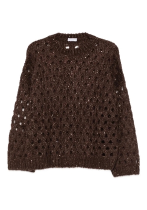 Brunello Cucinelli sequin-embellished sweater - Brown